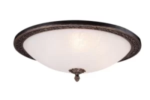 Aritos Flush Bowl Ceiling Lamp Brown with Gold, 4 Light, E27