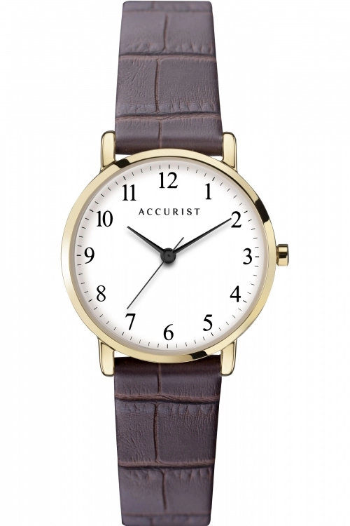 Accurist White And Brown Watch - 8371 - multicoloured