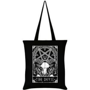 Deadly Tarot The Devil Tote Bag (One Size) (Black/White) - Black/White
