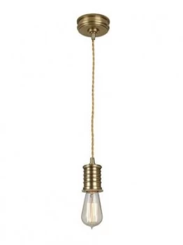 1 Light Ceiling Pendant Antique Brass, E27