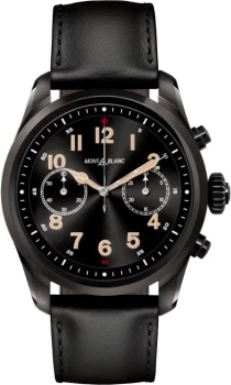 Mont Blanc - Mont Blanc Summit 2 Stainless Steel Black And Leather - Smartwatches - Black