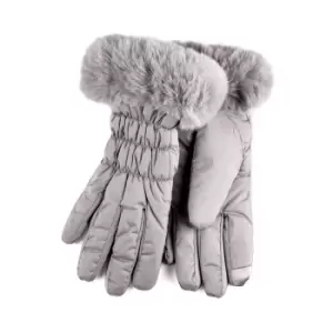 totes Isotoner Ladies Water Repellent Gloves Grey