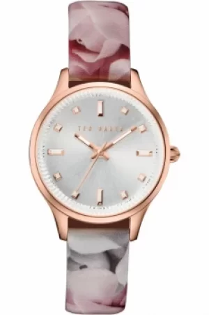Ted Baker Ladies Rose Print Patent Leather Strap Watch TE10030741