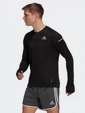 adidas Cooler Long Sleeve Sweatshirt, Black, Size XS, Men