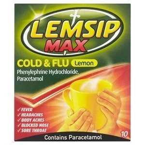 Lemsip Max Cold & Flu Lemon Flavour 10 Sachets
