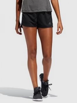 adidas Heat Ready Pacer 3 Stripe Knit Short - Black, Size 2Xs, Women