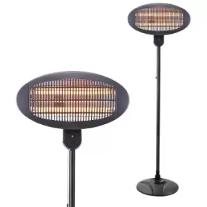 Litecraft Patio Heater 2000W Outdoor Standing or Wall Mount Fitting - Black