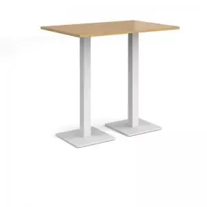 Brescia rectangular poseur table with flat square white bases 1200mm x