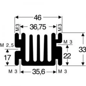 Heat sink 3.6 CW L x W x H 75 x 46 x 33mm SOT 32 TO 220 Fis