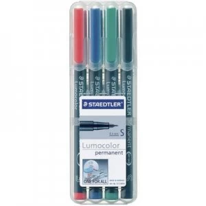 Staedtler Lumocolor permanent S DRY SAFE 313 WP4 Permanent marker Red, Blue, Green, Black waterproof: Yes