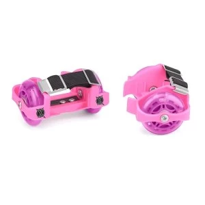 Xootz Heel Wheel Roller Skates Attachable Shoe Trainer Wheels for Kids Boys and Girls with LED Lights Pink/Purple