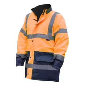 Warrior Mens Denver High Visibility Safety Jacket (M) (Fluorescent Orange)