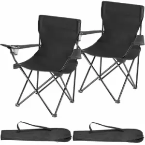 2 Camping chairs Gil - garden chairs, outdoor chairs, folding garden chairs - Black - black