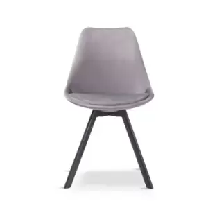 Mmilo Light Grey Velvet Tulip Style Dining Chair