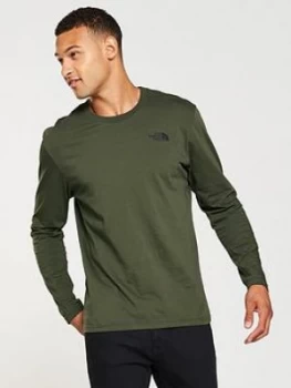 The North Face Long Sleeve Easy T Shirt Green Size L Men