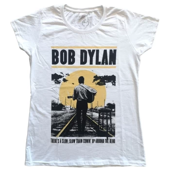 Bob Dylan - Slow Train Womens Medium T-Shirt - White