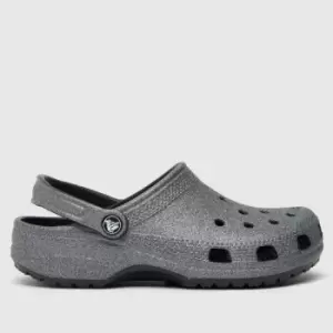 Crocs Black Classic Glitter Clog Sandals