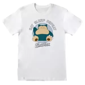 Pokemon Unisex Adult Eat Sleep Repeat Snorlax T-Shirt (M) (White)