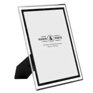 A4 Photo Certificate Mirrored Glass Frame M&amp;W