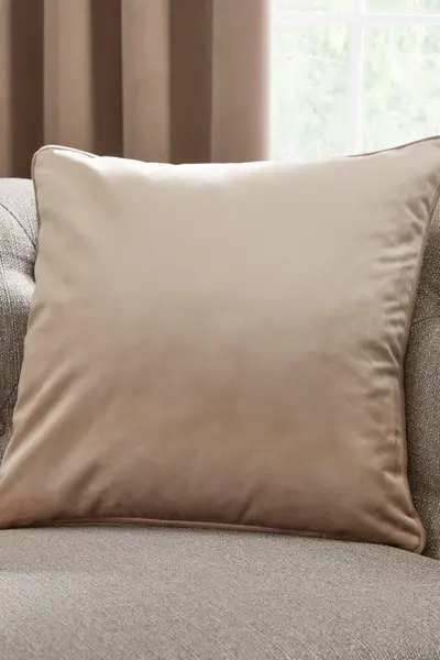 Laurence Llewelyn-Bowen 'Montrose' Luxury Filled Plain Velvet Cushion Natural