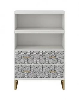 Cosmoliving Scarlett Bookcase With Drawers White