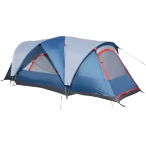 Outsunny - 3-4 Persons Camping Tent w/ 2 Rooms, uv Protection, Water-Resistant - Blue