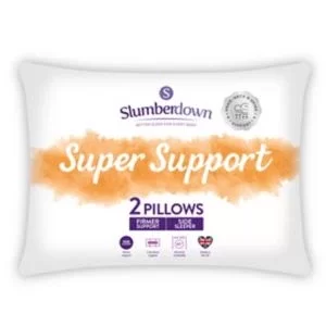 Slumberdown Super Support Firm Pillow, Pack Of 2 White
