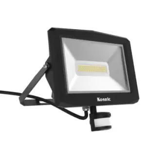Kosnic 10w IP65 LED Floodlight with PIR Sensor- KFLDHS10Q344/S-W65-BLK