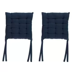 Linens and Lace 2 Pack Cotton Seat Pads - Blue