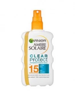 Garnier Ambre Solaire Clear Protect Transparent Sun Cream Protection Spray SPF15 200ml One Colour, Women