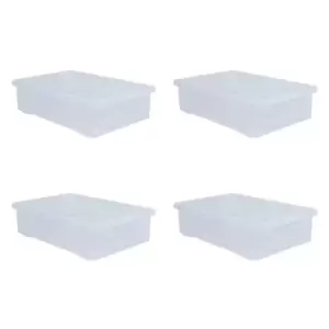 Wham Clear 46L Underbed Crystal Box and Lid Set of 4 - wilko