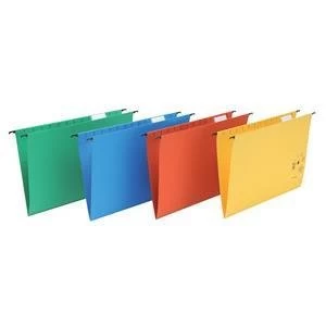 5 Star Suspension Files Manilla 230gm2 Wrapover Bar Tabs and Inserts Foolscap Red Pack of 50