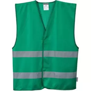 F474 - Green Sz S/M Hi-Vis Iona Safety Vest Visibility Reflective - Bottle Green - Portwest