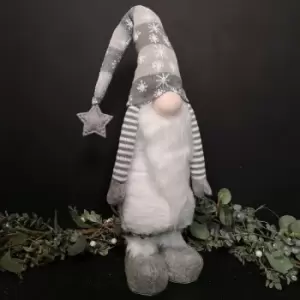 36 Standing Bearded Grey & White Gonk with Extendable Legs Christmas Decoration