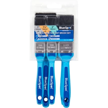 36013 5 Piece Synthetic Paint Brush Set with Soft Grip Handle (2 x 1, 2 x 1.1/2', 1 x 2') - Bluespot