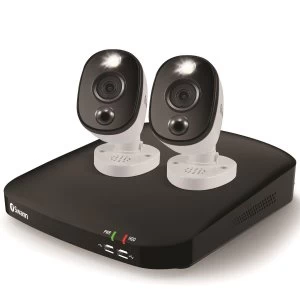 Swann CCTV System - 4 Channel 1080p DVR with 2 x 1080p Warning Light Bullet Cameras & 1TB HDD - works with Google Assist