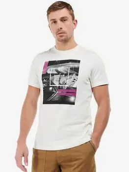 Barbour International Dispatch Graphic Logo T-Shirt - White, Size XL, Men