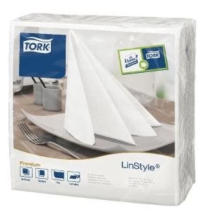 Tork LinStyle Dinner Napkins 4 Fold White Pack of 50 478711