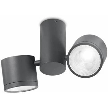 Ideal Lux Sunglasses - LED 2 Light Ceiling Light Anthracite IP44