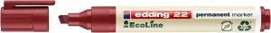 edding 22 EcoLine Permanent Chisel Tip Marker Red PK10