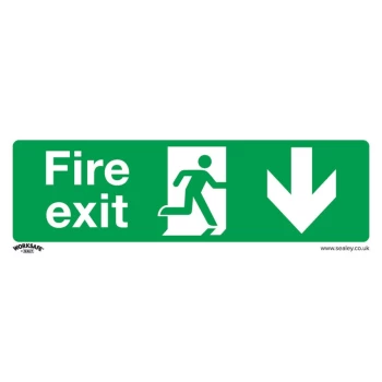 Safety Sign - Fire Exit (Down) - Self-Adhesive Vinyl