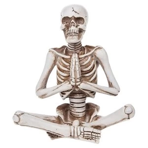 Funny Bone Skeleton Sit Pray Small Ornament
