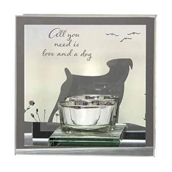 Reflections Of The Heart Mirror Tealight Holder - Dog