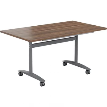1400MM Rectangular Tilt Top Table - Silver/Dark Walnut