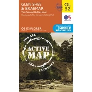 Glen Shee & Braemar, the Cairnwell & Glas Maol by Ordnance Survey (Sheet map, folded, 2015)