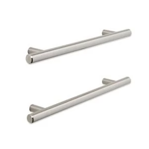 BQ Brushed Nickel effect Straight Furniture handle Pack of 2