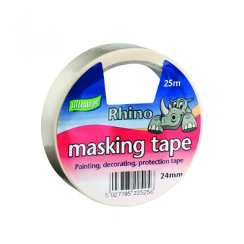General Purpose Masking Tape 24mmx25m Rhino Label Pack of 9