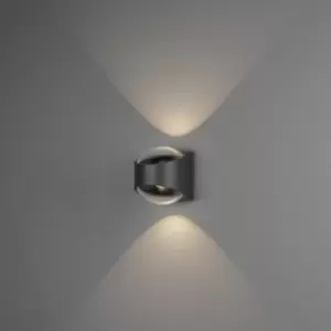 Bitonto Outdoor Modern Up Down Wall Light Dark Grey 2x 5,5W LED, IP54