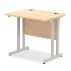 Trexus Desk Rectangle Cantilever Silver Leg 800x600mm Maple Ref