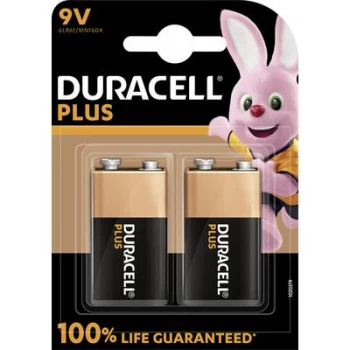 Duracell Plus-9V B2 9 V / PP3 battery Alkali-manganese 9 V 2 pc(s)